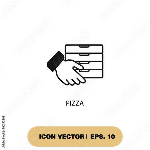 pizza icons symbol vector elements for infographic web