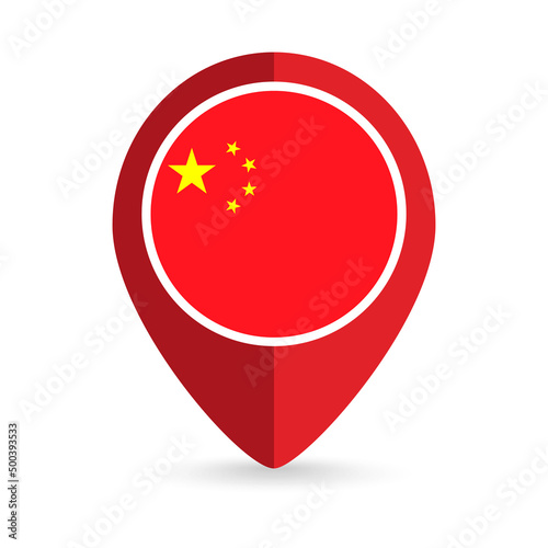 Free Download Map pointer with contry China. China flag. Vector illustration. - GFXLoad