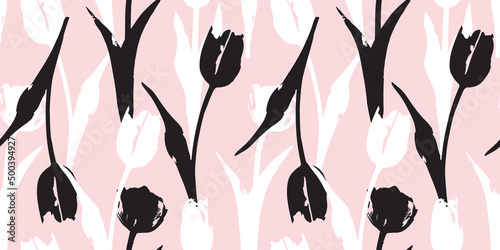 Tulip lavender seamless pat...