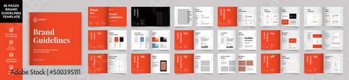 Square Brand Guideline Template, Simple style and modern layout Brand Style, Brand Book, Brand Identity, Brand Manual, Guide Book, Brand Guideline Presentation