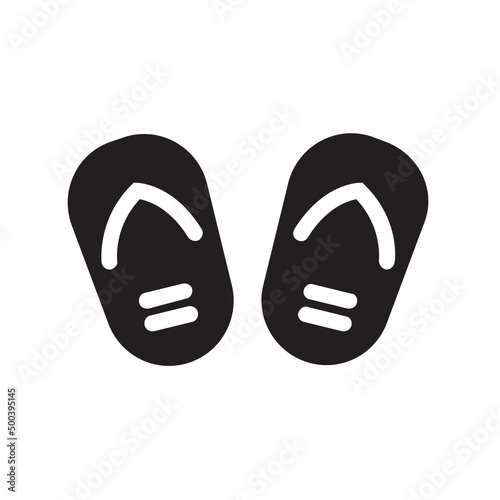 Slippers , Summer solid icon.