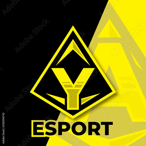 Letter Y esport logo, triangle esport logo design template, badge esport logo illustration vector