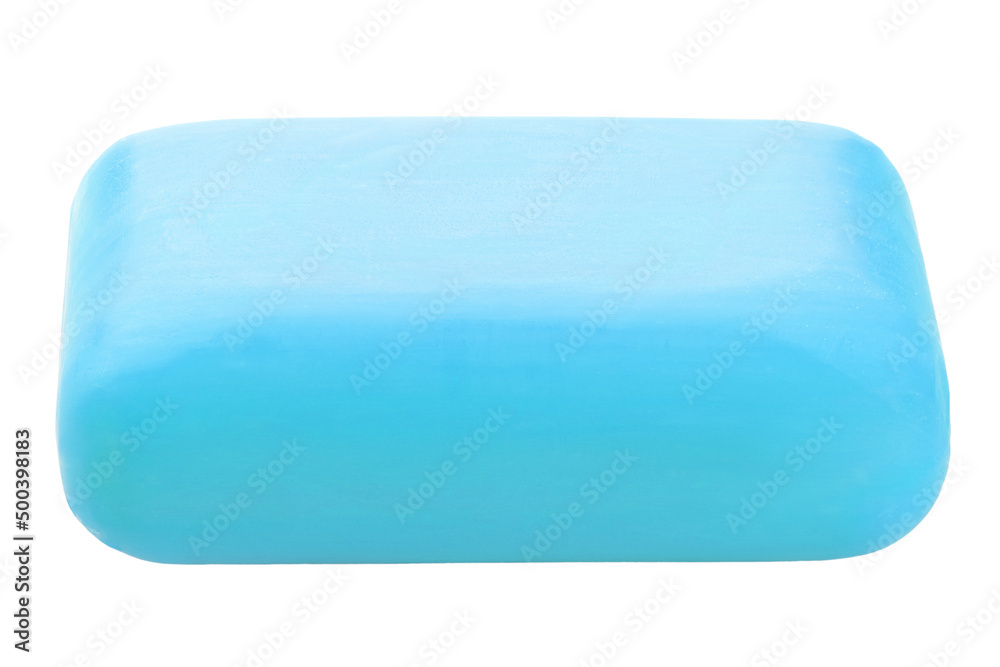 Pieces of blue soap isolated on white background. Hygiene concept. Pieces of blue soap isolated on white background. Hygiene concept.