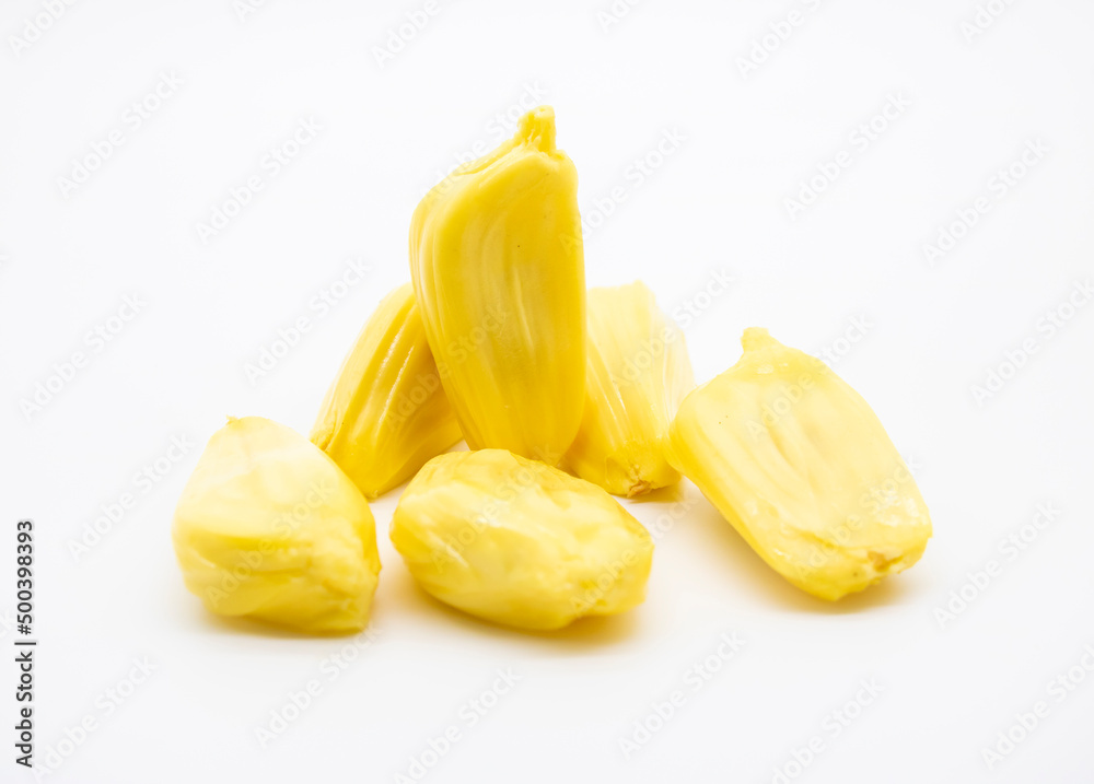 section of jackfruit isolated on white background section of jackfruit isolated on white background