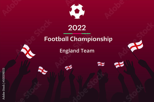 England Team Soccer Vector illustration. Football Championship 2022 Background. 