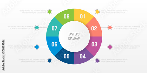 8 steps process modern infographic diagram
