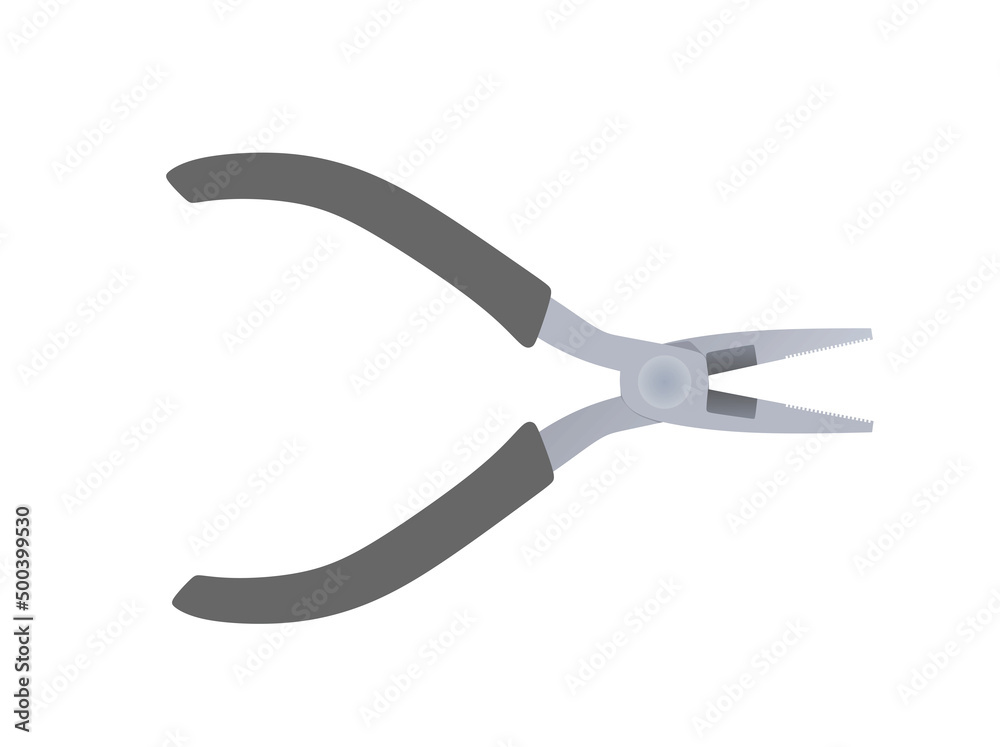 Metal long nose pliers. vector Metal long nose pliers. vector
