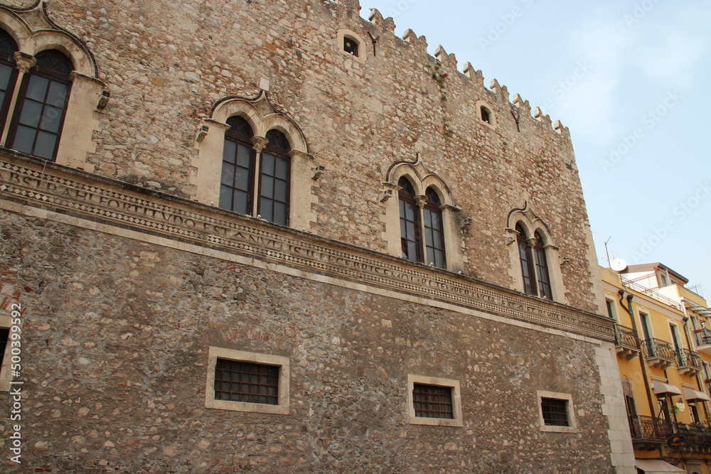 medieval palace (corvaja) in taormina in sicily (italy) 
