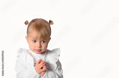 Slika na platnu portrait of a little child isolated on white