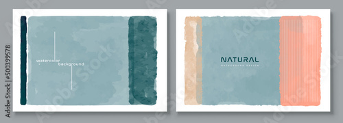 Set of Abstract Hand Painted Illustrations for Postcard, Social Media Banner, Brochure Cover Design or Wall Decoration Background. Modern Abstract Painting Artwork. Vector Pattern