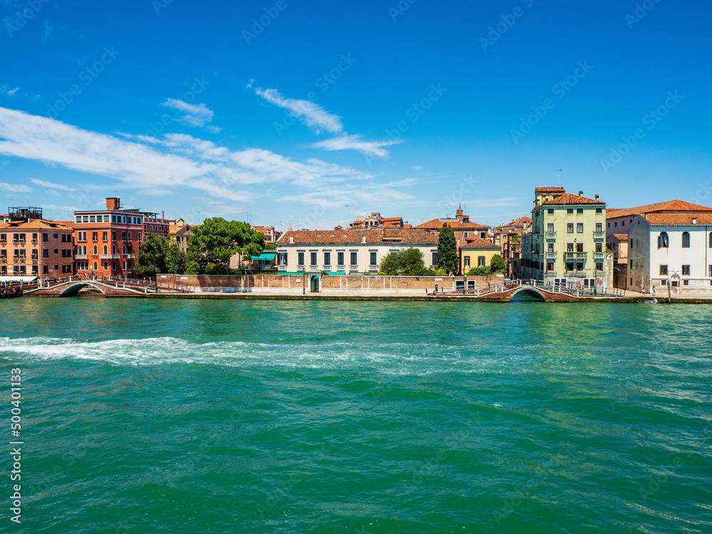 The main canal in venice in italian with a view of bridges