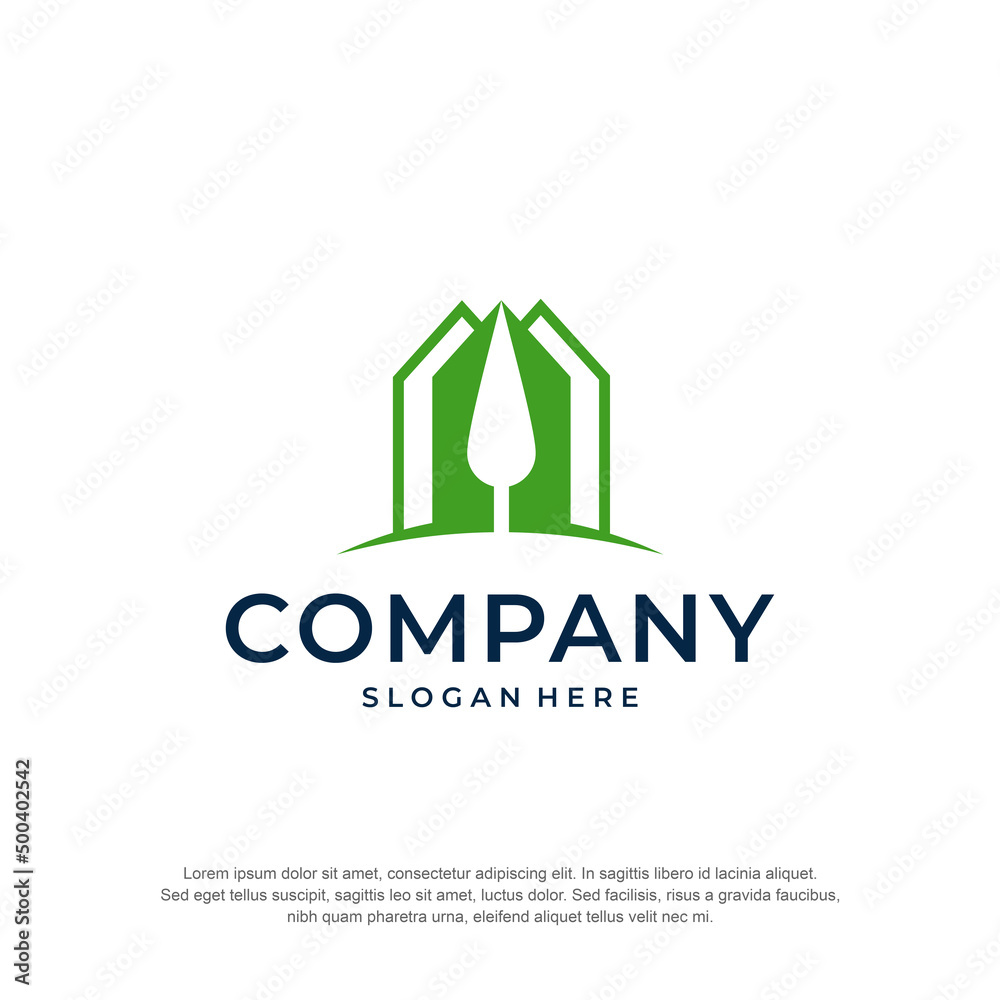 green house high logo premium vector