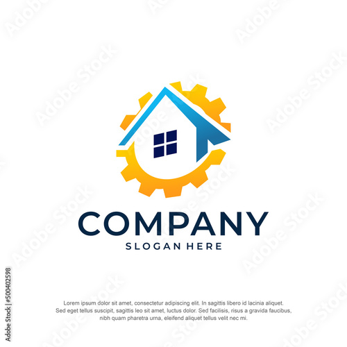 home service online logo premium vector