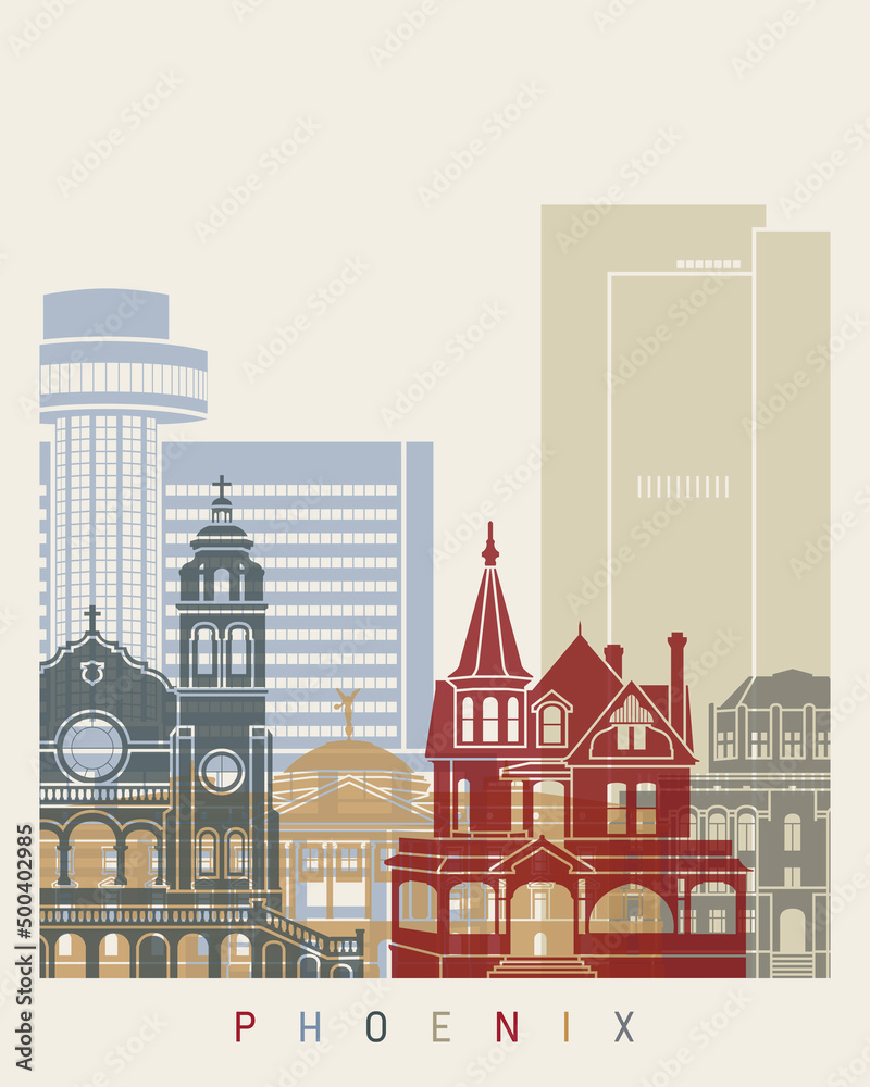 Obraz premium Phoenix skyline poster