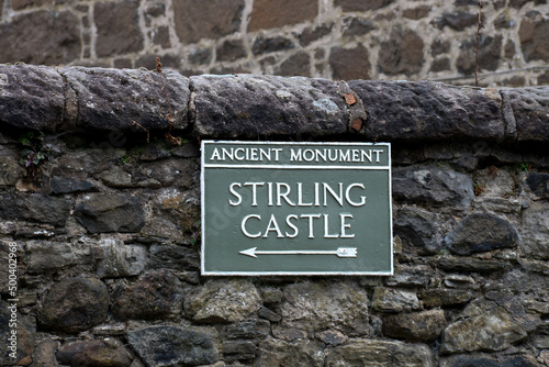 Stirling Castle Direction Sign in Stirling Scotland photo