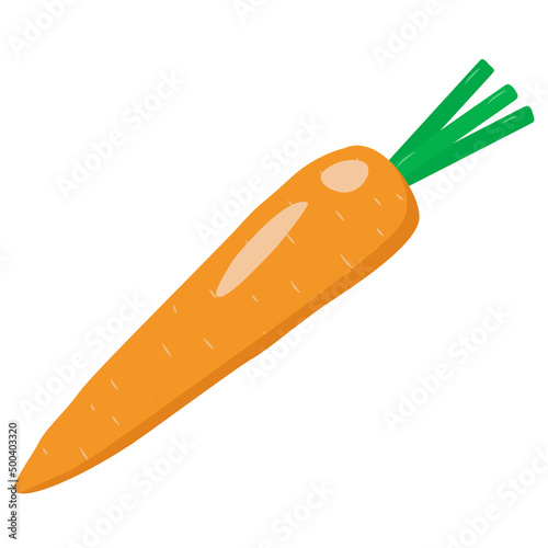 Carrot vector clipart. Color illustration on gardening, vegetables, vegetarian food.