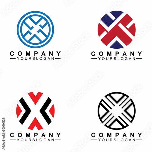 X Letter Logo Template vector icon illustration design