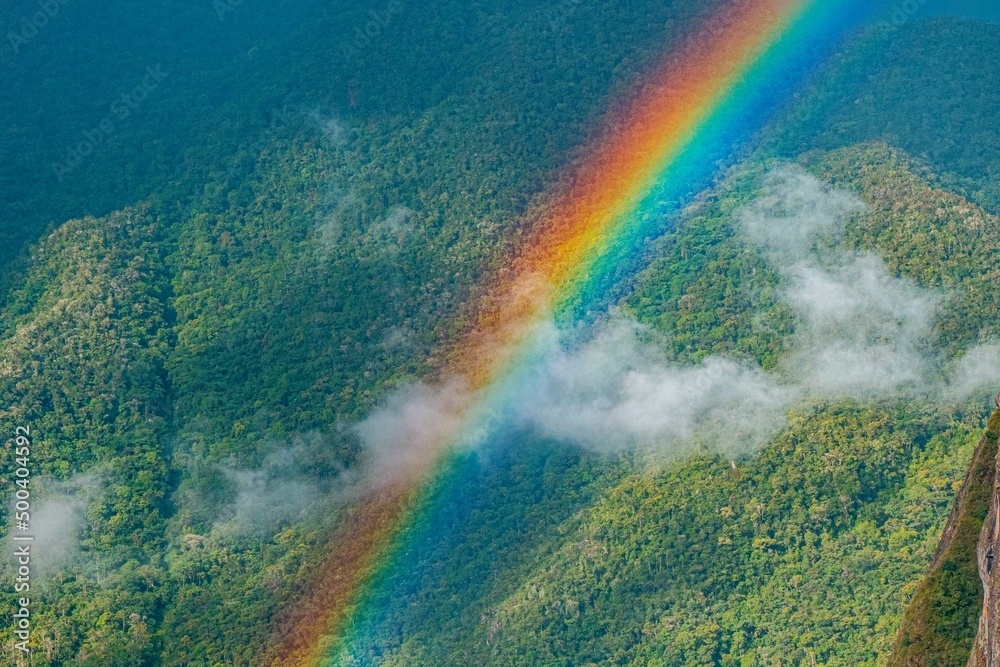 Rainbow in Machu Picchu, Andes Peru Rainbow in Machu Picchu, Andes Peru