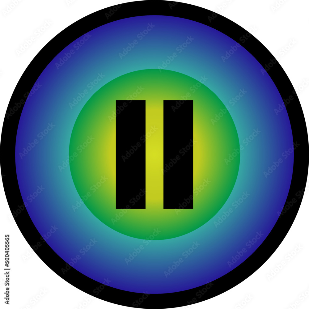 Round pause icon, vector button for websites and internet music and video applications Round pause icon, vector button for websites and internet music and video applications