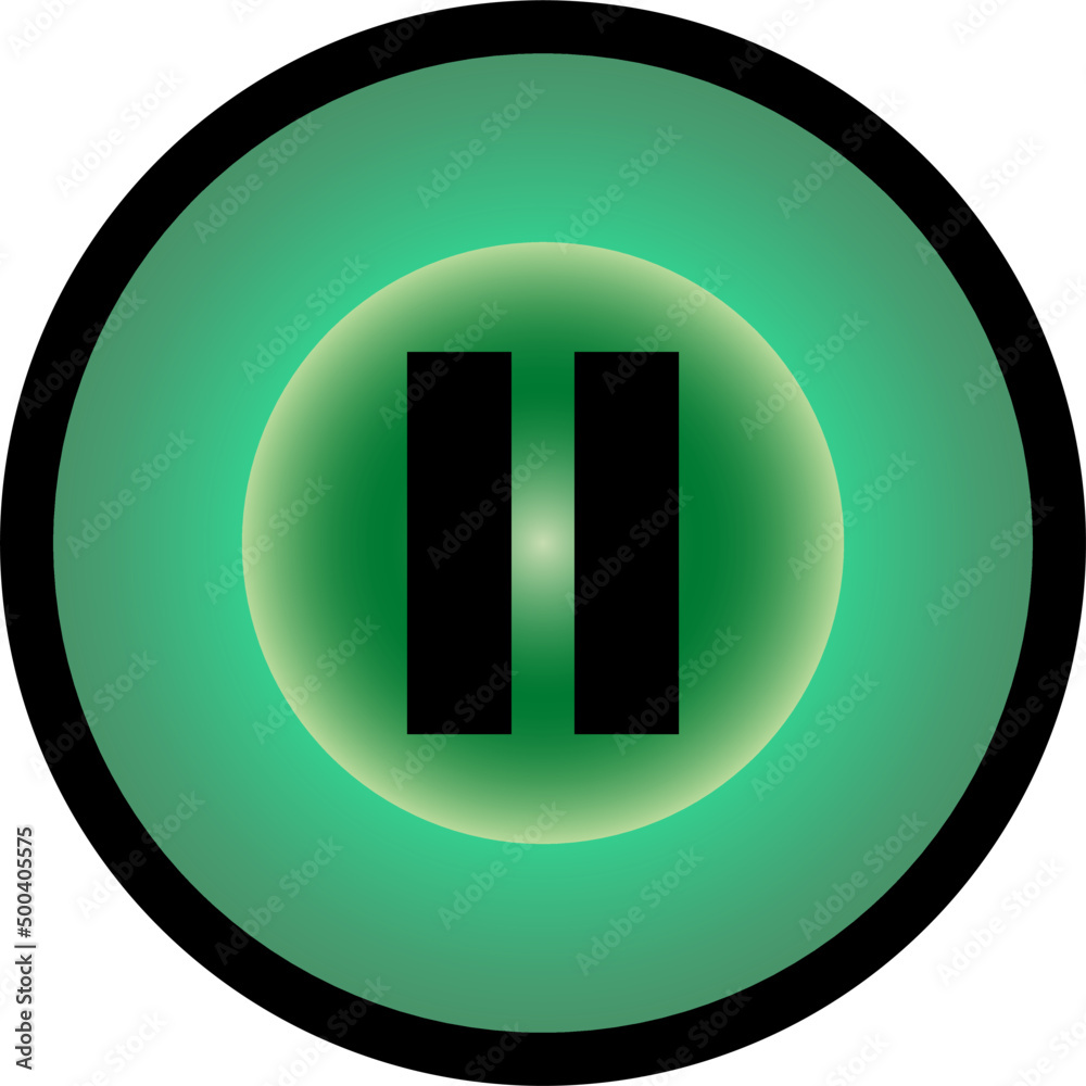 Round pause icon, vector button for websites and internet music and video applications Round pause icon, vector button for websites and internet music and video applications