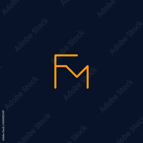 FM initial monogram logo design.