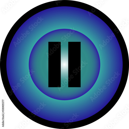 Round pause icon, vector button for websites and internet music and video applications