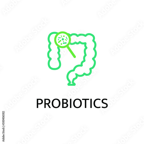 Lactobacillus Probiotics Icon. Normal gram-positive anaerobic microflora sign. Editable vector illustration. Modern style. Medical, healthcare and scientific concept. photo
