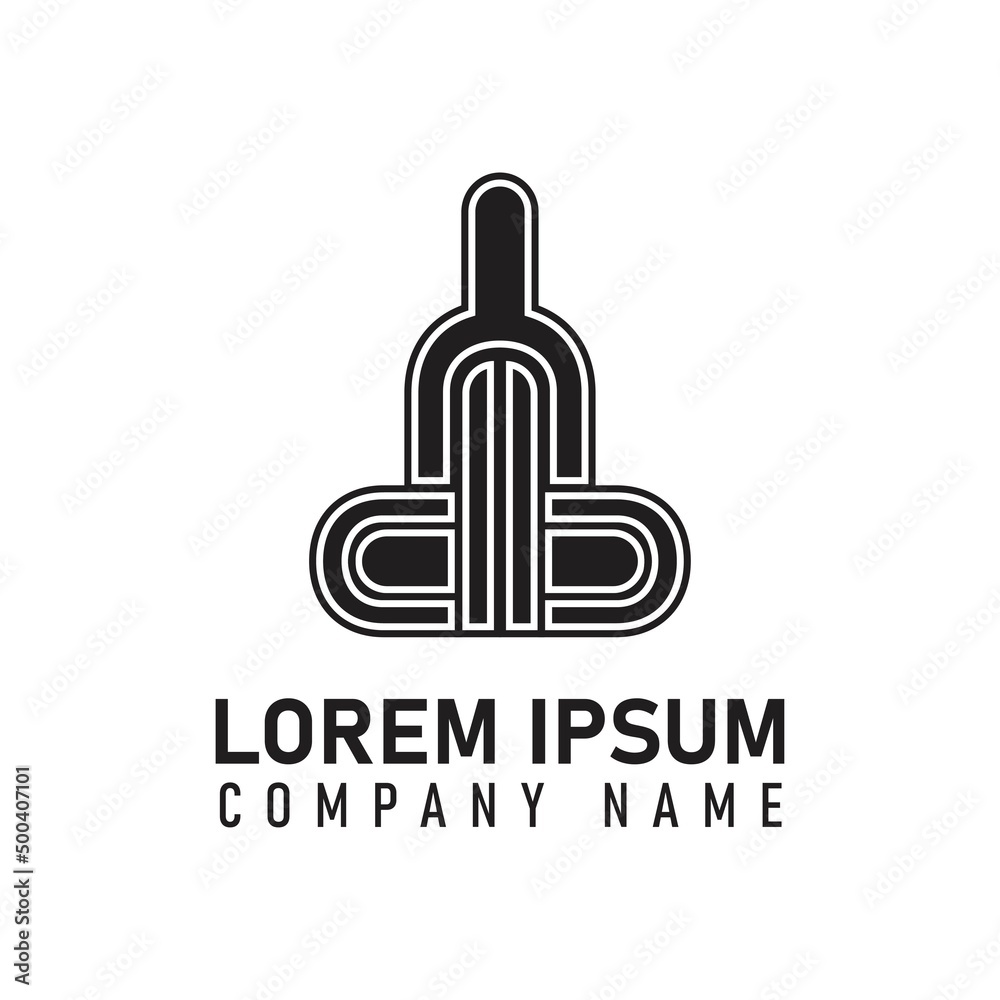 Alphabet abstract logo black color on white background. vector alphabet logo design black and white, Vector Illustration.
