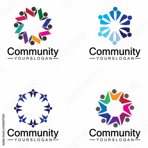 Community Logo Design Template for Teams or Groups.network and social icon design