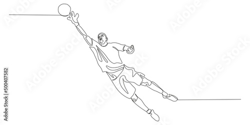 Football, soccer player kicking ball. Isolated vector silhouette. Football defender, striker or goalkeeper