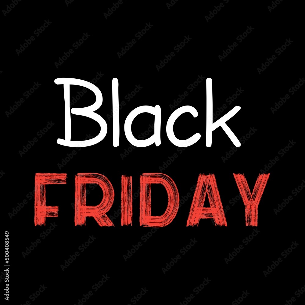 Black Friday Sale banner. Modern minimal design with white and red typography. Template for promotion, advertising, web, social and fashion ads. illustration.