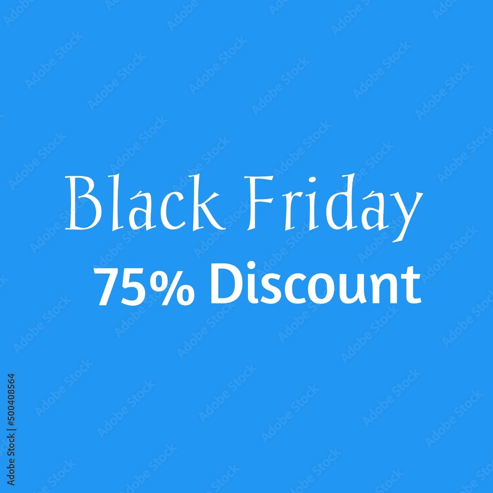 Black Friday 75% Discount. Sale banner. Modern minimal design with red,whites ,blue typography. Template for promotion, advertising, web, social and fashion ads. illustration. Black Friday 75% Discount. Sale banner. Modern minimal design with red,whites ,blue typography. Template for promotion, advertising, web, social and fashion ads. illustration.