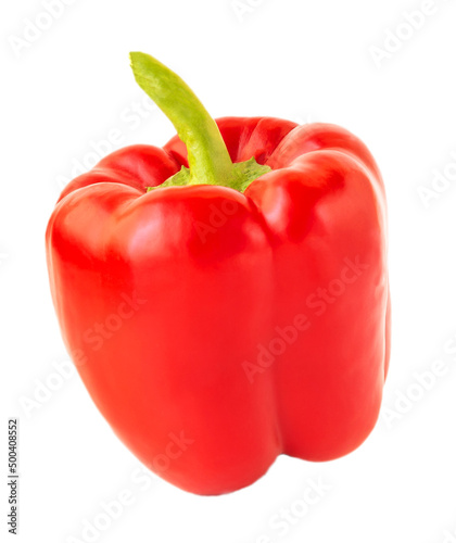 ripe red pepper on a white background