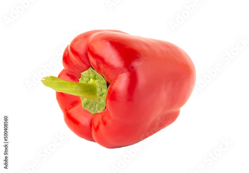 ripe red pepper on a white background