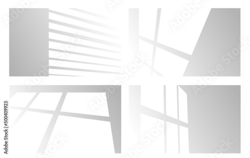 Shadow overlays for layout presentations. Organic Shades and Louvre Shades for Natural Lighting