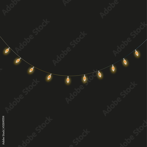electric garland of candle-shaped lamps on a black background3