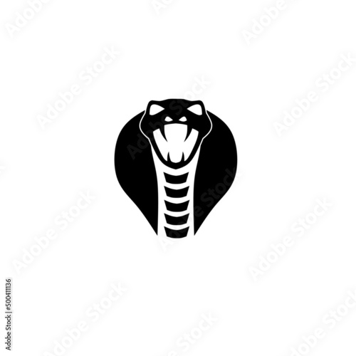 Illustration vector graphic of template logo icon face head snake cobra black color