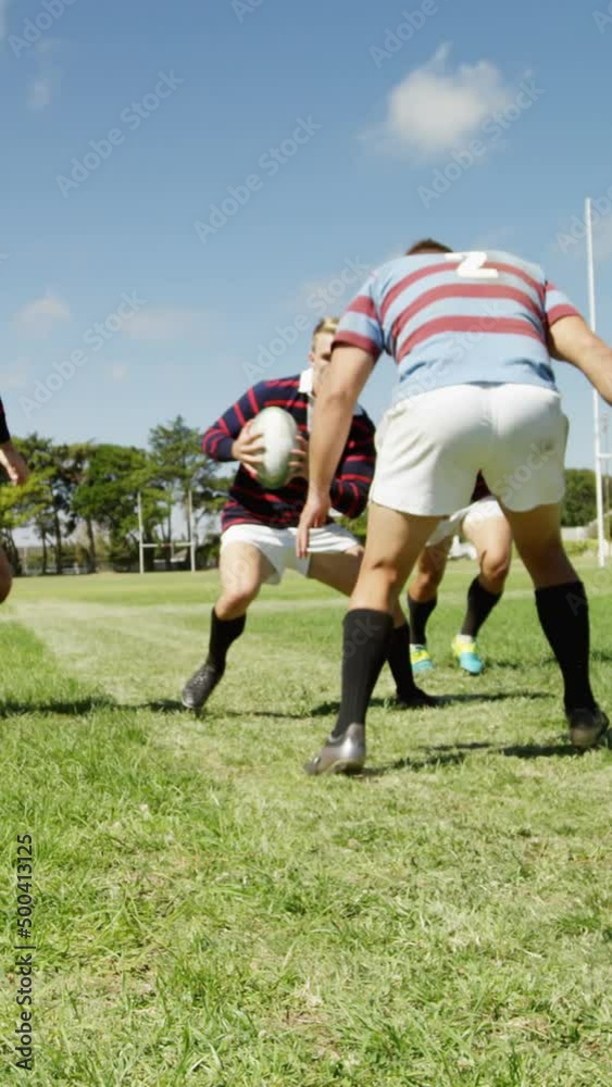 Rugby player running and holding ball 4K 4k Rugby player running and holding ball 4K 4k