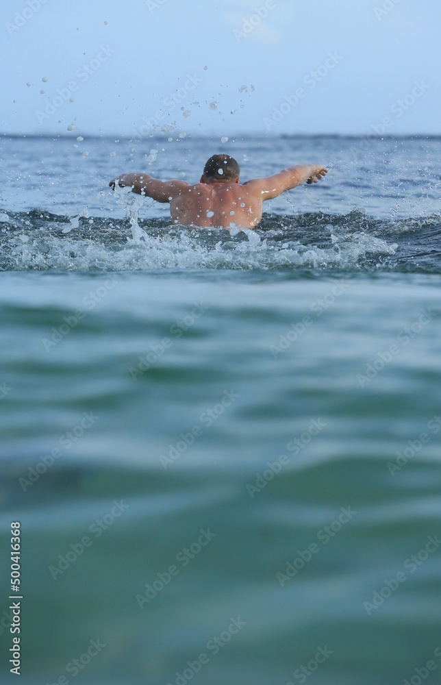 person in the sea, swimmer, ocean, sport, holiday 