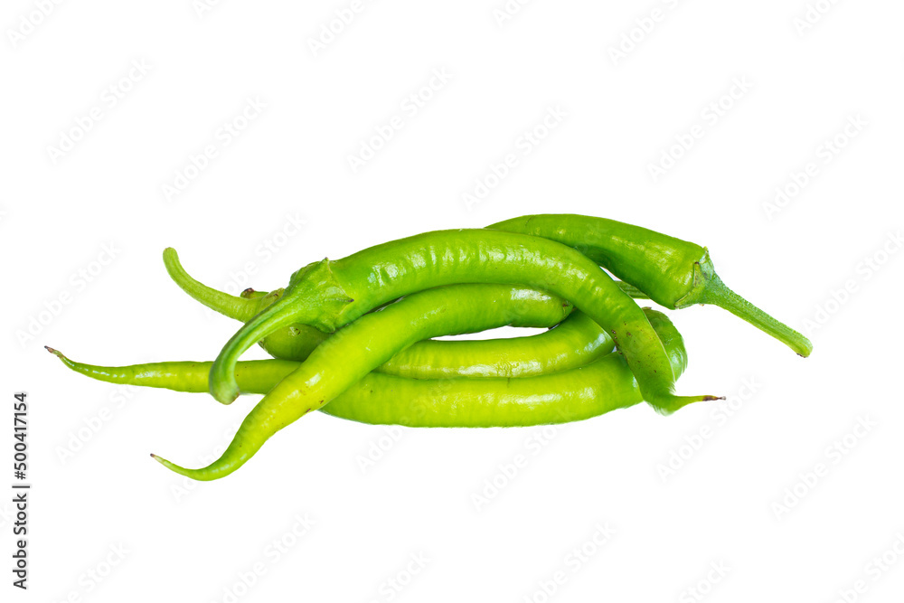 Stack of green peppers isolated on white background Stack of green peppers isolated on white background