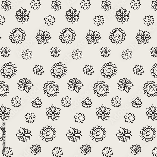 simple flora doodle pattern background 
