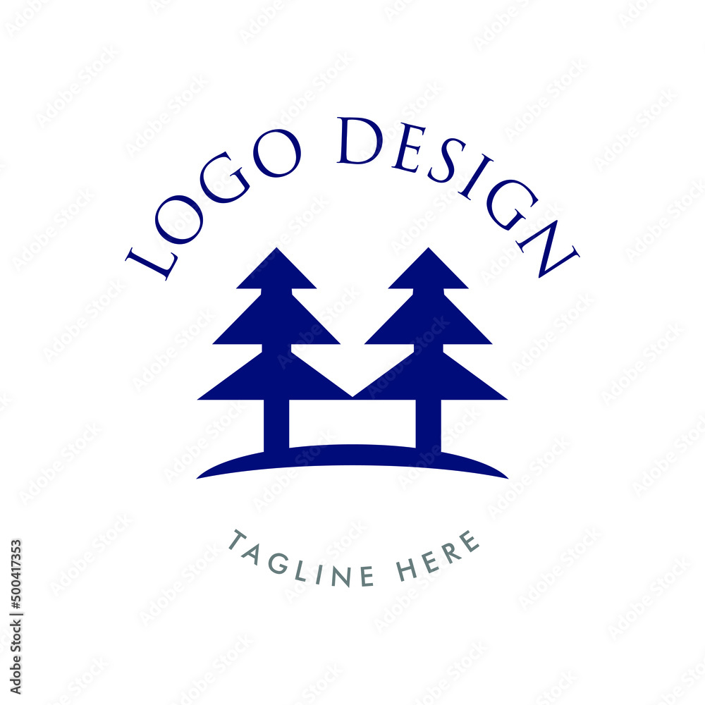 pine tree logo design. vector inspiration logo. sticker emblem pine tree logo design. vector inspiration logo. sticker emblem