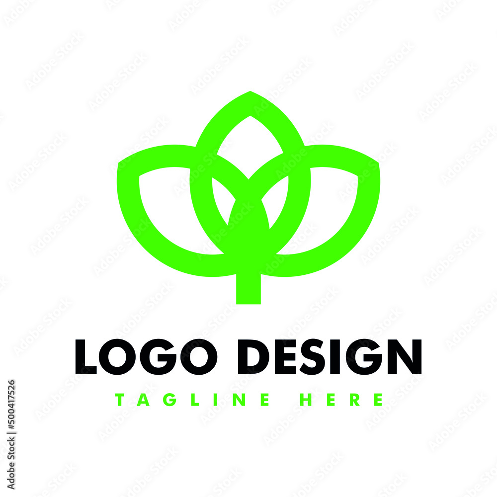 logo design with three leaves concept logo design with three leaves concept