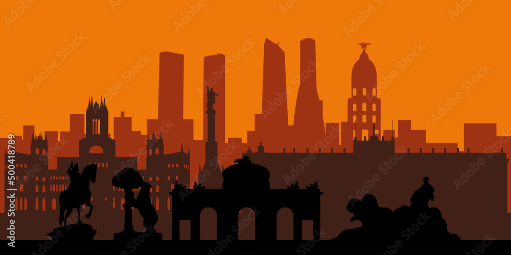 Obraz premium Silhouette of Madrid