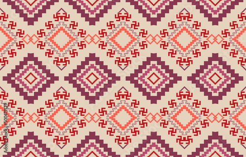 Navajo native american fabric seamless pattern,geometric tribal ethnic traditional background, design elements, design for carpet,wallpaper,clothing,rug,interior,embroidery vector illustration.