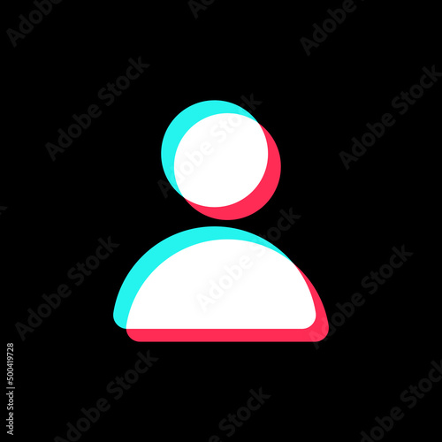 Glitch user vector icon for social media