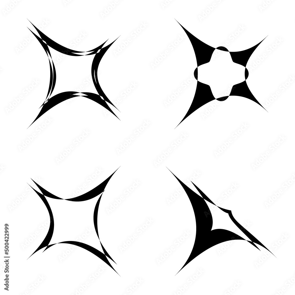 Abstract_4star Flat Icon Set Isolated On White Background Abstract_4star Flat Icon Set Isolated On White Background