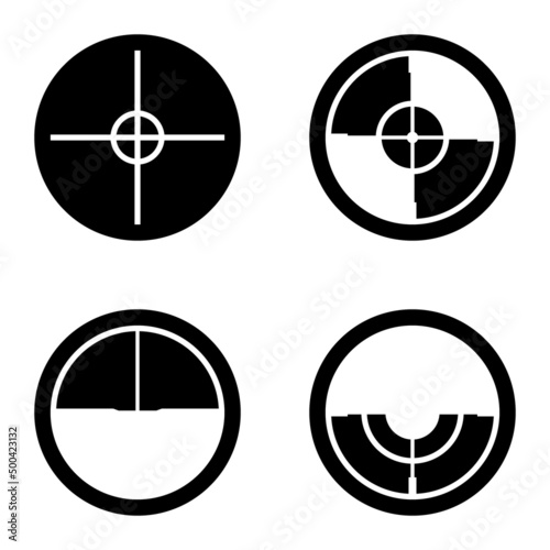 Crosshairs_glyph Flat Icon Set Isolated On White Background photo