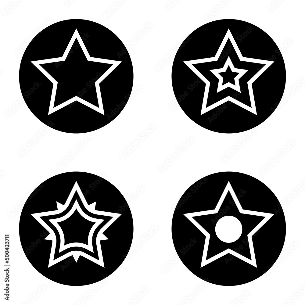 Stars1sg Flat Icon Set Isolated On White Background