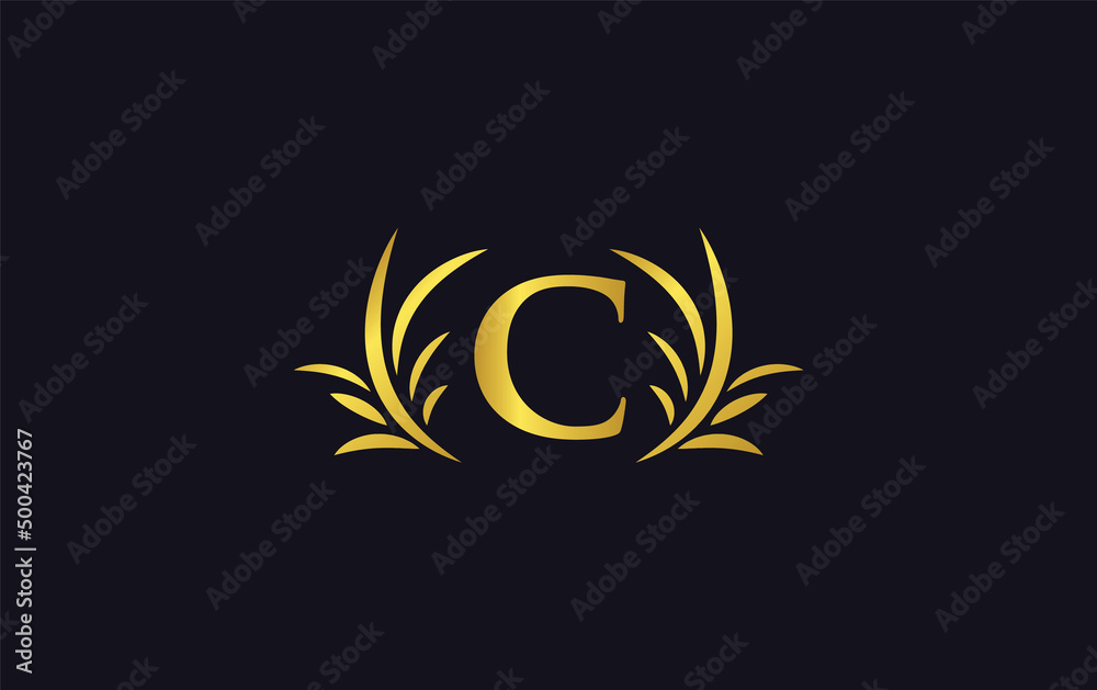 Golden leaf and creative logo design for brand and business Golden leaf and creative logo design for brand and business